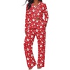 Ekouaer&nbsp;Pajamas&nbsp;Set&nbsp;for&nbsp;Women&nbsp;Cotton&nbsp;Pjs&nbsp;Button&nbsp;Up&nbsp;Long&nbsp;Sleeve&nbsp;Lounge&nbsp;Sets(Xmas Red)