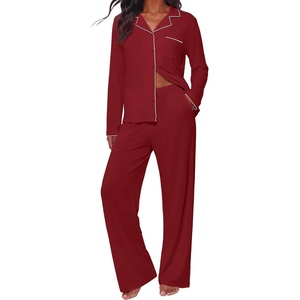 Ekouaer&nbsp;Pajamas&nbsp;Set&nbsp;for&nbsp;Women&nbsp;Cotton&nbsp;Pjs&nbsp;Button&nbsp;Up&nbsp;Long&nbsp;Sleeve&nbsp;Lounge&nbsp;Sets(Wine Red)