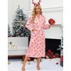 Ekouaer Satin Robes for Women Long Sleeve Silk Bathrobe Soft Lightweight Full Length Sleepwear Bridesmaid Wedding Party Robes(Christmas Gingerbread Man)