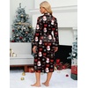 Ekouaer Satin Robes for Women Long Sleeve Silk Bathrobe Soft Lightweight Full Length Sleepwear Bridesmaid Wedding Party Robes(Christmas Snowman)