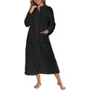 Ekouaer Women Zip Up Robe Fleece Long Sleeves Soft Housecoat with Pockets