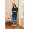 Ekouaer Women’s Zipper Robe 3/4 Sleeves Housecoat Full Length Nightgown(Blue Floral Silhouette)