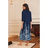 Ekouaer Women’s Zipper Robe 3/4 Sleeves Housecoat Full Length Nightgown(Blue Floral Silhouette)