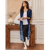 Ekouaer Women’s Zipper Robe 3/4 Sleeves Housecoat Full Length Nightgown(Blue Floral Silhouette)
