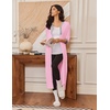 Ekouaer Women’s Zipper Robe 3/4 Sleeves Housecoat Full Length Nightgown(B-pink)