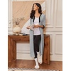 Ekouaer Women’s Zipper Robe 3/4 Sleeves Housecoat Full Length Nightgown(Light Gray)