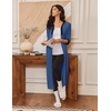 Ekouaer Women’s Zipper Robe 3/4 Sleeves Housecoat Full Length Nightgown(Navy)