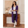 Ekouaer Women’s Zipper Robe 3/4 Sleeves Housecoat Full Length Nightgown(Purple)