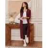 Ekouaer Women’s Zipper Robe 3/4 Sleeves Housecoat Full Length Nightgown(Wine Red)