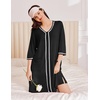 Ekouaer Zipper Robes for Women 3/4 Sleeves House Coat 2026 Zip Up Bathrobe(Black)