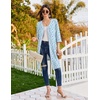 Ekouaer Zipper Robes for Women 3/4 Sleeves House Coat 2026 Zip Up Bathrobe(Blue Floral)