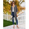 Ekouaer Zipper Robes for Women 3/4 Sleeves House Coat 2026 Zip Up Bathrobe(Deep Gray)