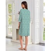 Ekouaer Zipper Robes for Women 3/4 Sleeves House Coat 2026 Zip Up Bathrobe(Green Floral)