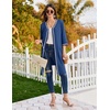 Ekouaer Zipper Robes for Women 3/4 Sleeves House Coat 2026 Zip Up Bathrobe(Navy)