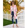 Ekouaer Zipper Robes for Women 3/4 Sleeves House Coat 2026 Zip Up Bathrobe(Pink Floral)