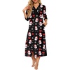 Ekouaer Women’s Zipper Robe 3/4 Sleeves Housecoat Full Length Nightgown(Christmas Snowman)