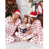 Ekouaer Christmas Family Matching Pajamas Long Sleeve Button Down Pj Set(Christmas White Candy Cane)