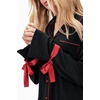Ekouaer Womens Long Sleeve Pajamas Set Button Down Pj Sets Cute Bow Tie Pjs(Black)