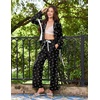 Ekouaer Womens Long Sleeve Pajamas Set Button Down Pj Sets Cute Bow Tie Pjs(Black Heart and Bow)