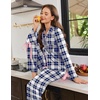 Ekouaer Womens Long Sleeve Pajamas Set Button Down Pj Sets Cute Bow Tie Pjs(Blue and White Checkered)
