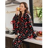 Ekouaer Womens Long Sleeve Pajamas Set Button Down Pj Sets Cute Bow Tie Pjs(Christmas Boots and Candy Canes)