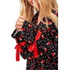 Ekouaer Womens Long Sleeve Pajamas Set Button Down Pj Sets Cute Bow Tie Pjs(Christmas Boots and Candy Canes)