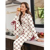 Ekouaer Womens Long Sleeve Pajamas Set Button Down Pj Sets Cute Bow Tie Pjs(Christmas Diamond-patterned Bow)