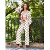 Ekouaer Womens Long Sleeve Pajamas Set Button Down Pj Sets Cute Bow Tie Pjs(Christmas Diamond-patterned Bow)