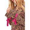 Ekouaer Womens Long Sleeve Pajamas Set Button Down Pj Sets Cute Bow Tie Pjs(Colorful Leopard Print)