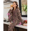 Ekouaer Womens Long Sleeve Pajamas Set Button Down Pj Sets Cute Bow Tie Pjs(Colorful Leopard Print)