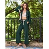Ekouaer Womens Long Sleeve Pajamas Set Button Down Pj Sets Cute Bow Tie Pjs(Green)