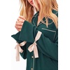 Ekouaer Womens Long Sleeve Pajamas Set Button Down Pj Sets Cute Bow Tie Pjs(Green)