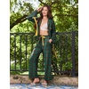 Ekouaer Womens Long Sleeve Pajamas Set Button Down Pj Sets Cute Bow Tie Pjs(Green Checkered)