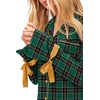 Ekouaer Womens Long Sleeve Pajamas Set Button Down Pj Sets Cute Bow Tie Pjs(Green Checkered)