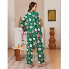 Ekouaer Womens Long Sleeve Pajamas Set Button Down Pj Sets Cute Bow Tie Pjs(Green Santa and Pink Christmas Tree)
