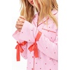 Ekouaer Womens Long Sleeve Pajamas Set Button Down Pj Sets Cute Bow Tie Pjs(Heart Stripes)