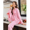 Ekouaer Womens Long Sleeve Pajamas Set Button Down Pj Sets Cute Bow Tie Pjs(Heart Stripes)