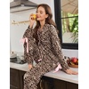 Ekouaer Womens Long Sleeve Pajamas Set Button Down Pj Sets Cute Bow Tie Pjs(Leopard)