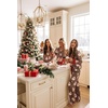 Ekouaer Womens Long Sleeve Pajamas Set Button Down Pj Sets Cute Bow Tie Pjs(Leopard-print Santa Claus)
