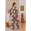 Ekouaer Womens Long Sleeve Pajamas Set Button Down Pj Sets Cute Bow Tie Pjs(Leopard-print Santa Claus)
