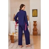 Ekouaer Womens Long Sleeve Pajamas Set Button Down Pj Sets Cute Bow Tie Pjs(Navy)