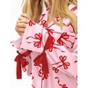Ekouaer Womens Long Sleeve Pajamas Set Button Down Pj Sets Cute Bow Tie Pjs(Pink Bow)
