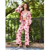 Ekouaer Womens Long Sleeve Pajamas Set Button Down Pj Sets Cute Bow Tie Pjs(Pink Bow)