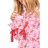 Ekouaer Womens Long Sleeve Pajamas Set Button Down Pj Sets Cute Bow Tie Pjs(Pink Gingerbread Man and Bow)