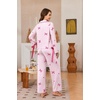 Ekouaer Womens Long Sleeve Pajamas Set Button Down Pj Sets Cute Bow Tie Pjs(Pink Striped Bow)