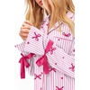 Ekouaer Womens Long Sleeve Pajamas Set Button Down Pj Sets Cute Bow Tie Pjs(Pink Striped Bow)