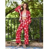 Ekouaer Womens Long Sleeve Pajamas Set Button Down Pj Sets Cute Bow Tie Pjs(Red Bow)