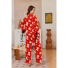 Ekouaer Womens Long Sleeve Pajamas Set Button Down Pj Sets Cute Bow Tie Pjs(Red Santa Claus)