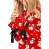 Ekouaer Womens Long Sleeve Pajamas Set Button Down Pj Sets Cute Bow Tie Pjs(Red Santa Claus)