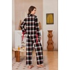 Ekouaer Womens Long Sleeve Pajamas Set Button Down Pj Sets Cute Bow Tie Pjs(Red and Black Checkered)
